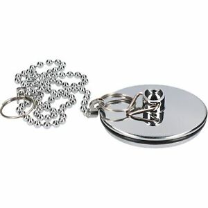 1 3/4" (44mm) Chrome Basin Sink/Bath Plug & 420mm Chrome-Plated Chain